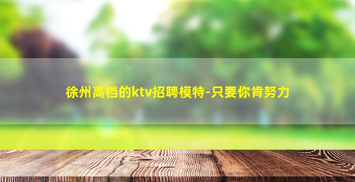 徐州高档的ktv招聘模特-只要你肯努力